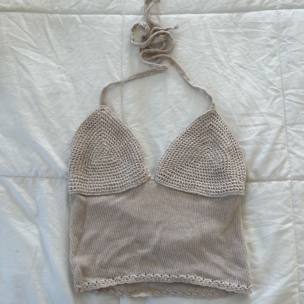 Zara Knit Tanned Halter Top